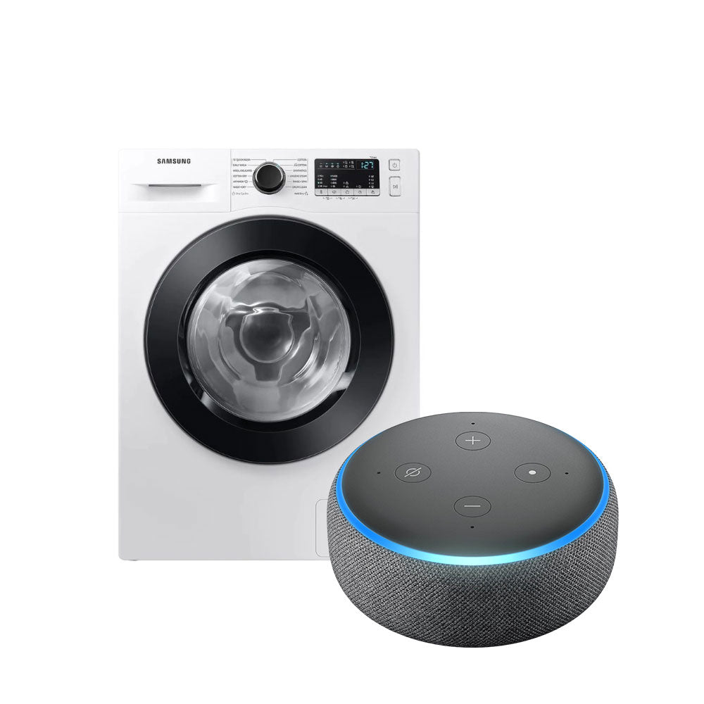 Combo Lavadora de 10.5 Kg Samsung Carga Frontal + Asistente Virtual AMAZON Echo Dot 3ra Generación