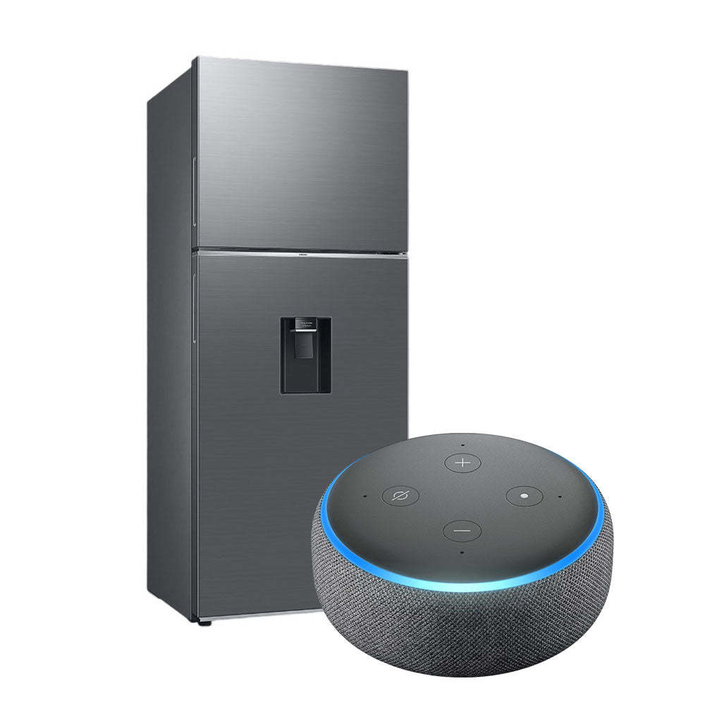 Combo Refrigeradora Samsung de 384 Litros + Asistente Virtual AMAZON Echo Dot