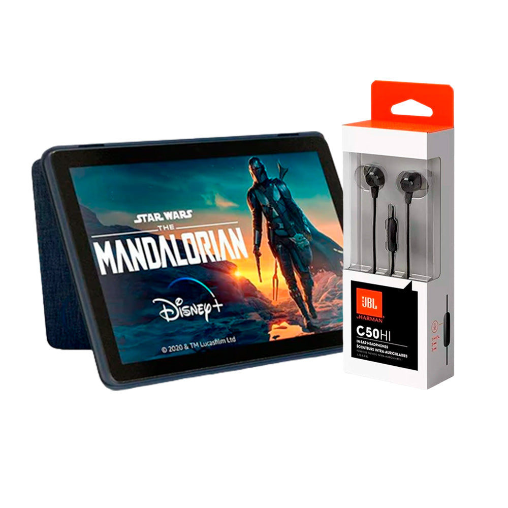 Combo Tablet Amazon Fire HD10 FHD 32GB Negro 13Th Gen + JBL Headphones C50HI In-ear Wired Black