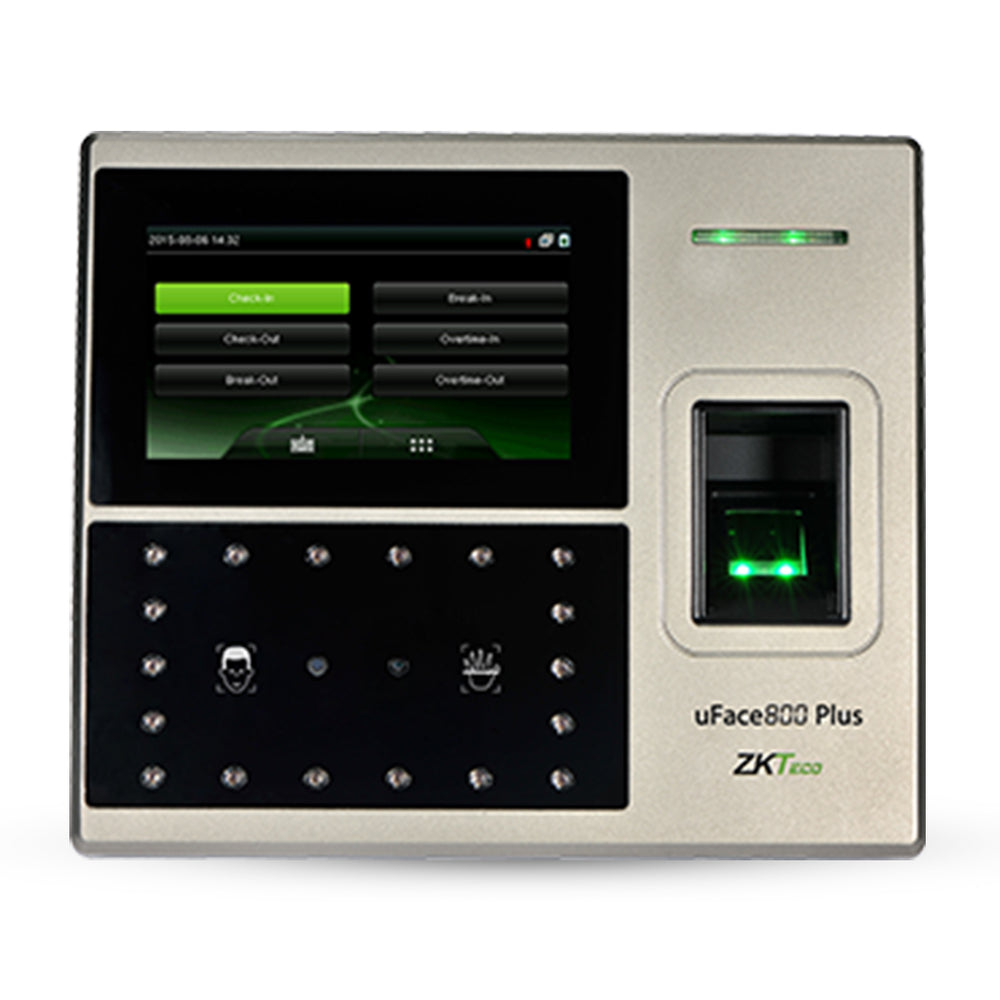 Control de Asistencia ZKTeco y Acceso por Huella Rostro Palma Comunicacion Ethernet y USB UFACE800PLUS