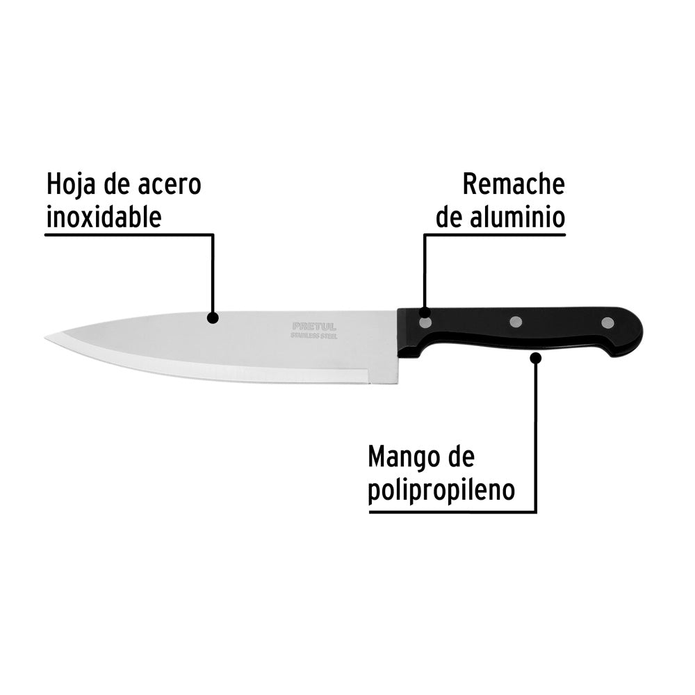 Cuchillo de Chef Pretul 7" Mango de Polipropileno