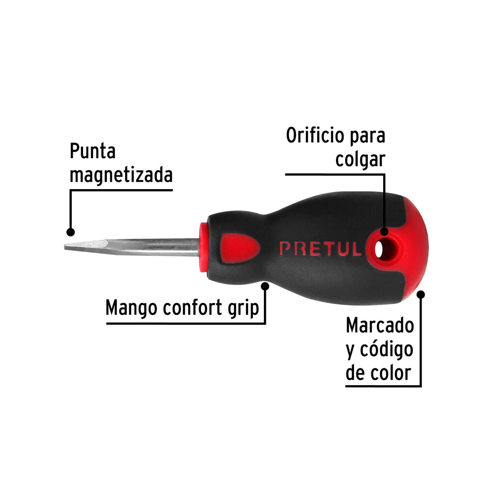 Desarmador  Pretul Plano 1/4" x 1-1/2" Mango Comfort Grip