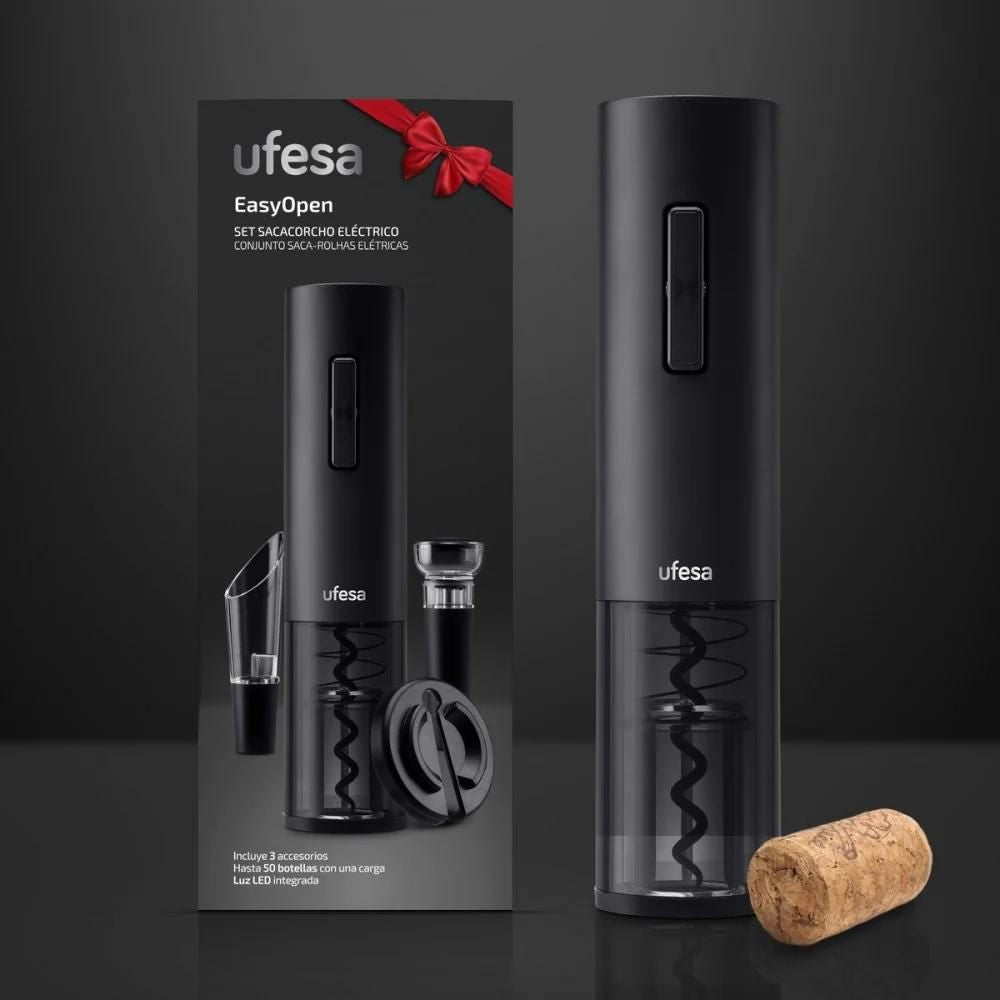 Descorchador de Vinos Ufesa C/Indicador Led, 2 Accesorios