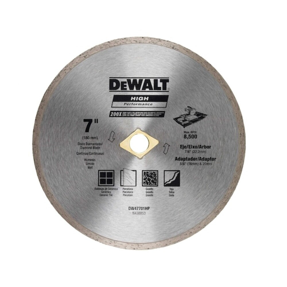 Disco Diamantado Continuo Dewalt de 7" 180mm