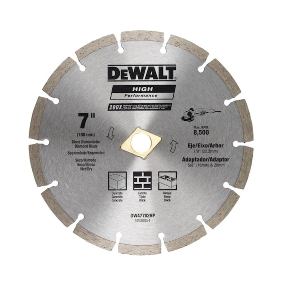 Disco Diamantado Segmentado Dewalt de 7" 180mm