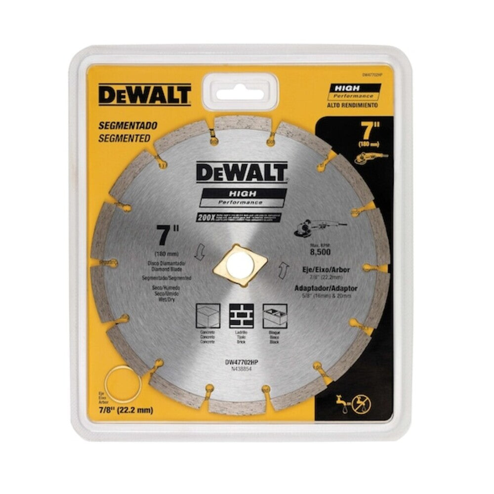 Disco Diamantado Segmentado Dewalt de 7" 180mm