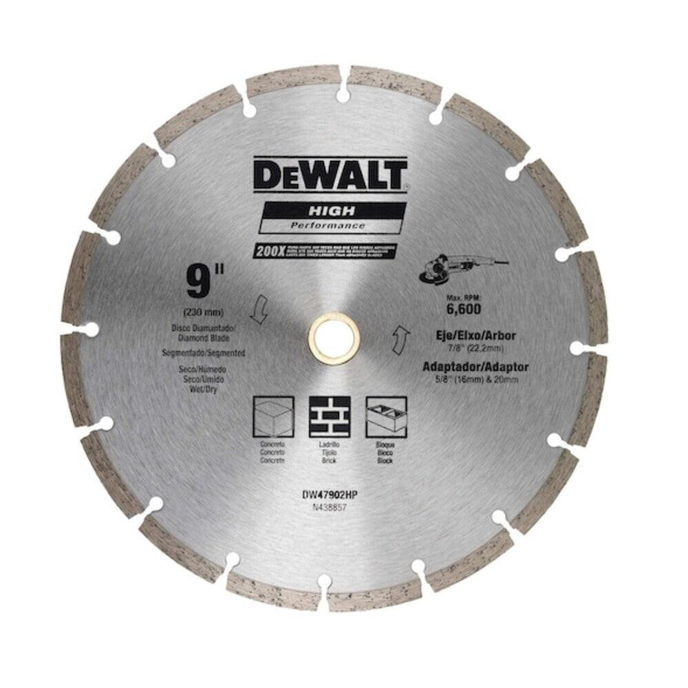 Disco Diamantado Segmentado Dewalt de 9" 230mm