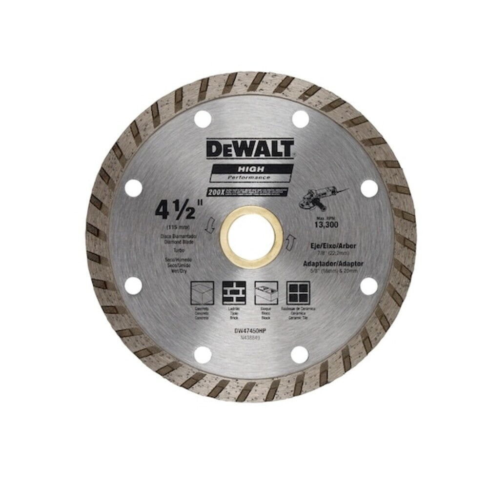 Disco Diamantado Turbo Dewalt de 4.1/2" 150mm