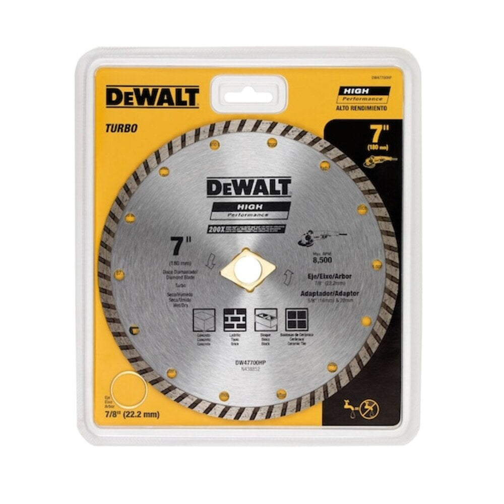 Disco Diamantado Turbo Dewalt de 7" 180mm