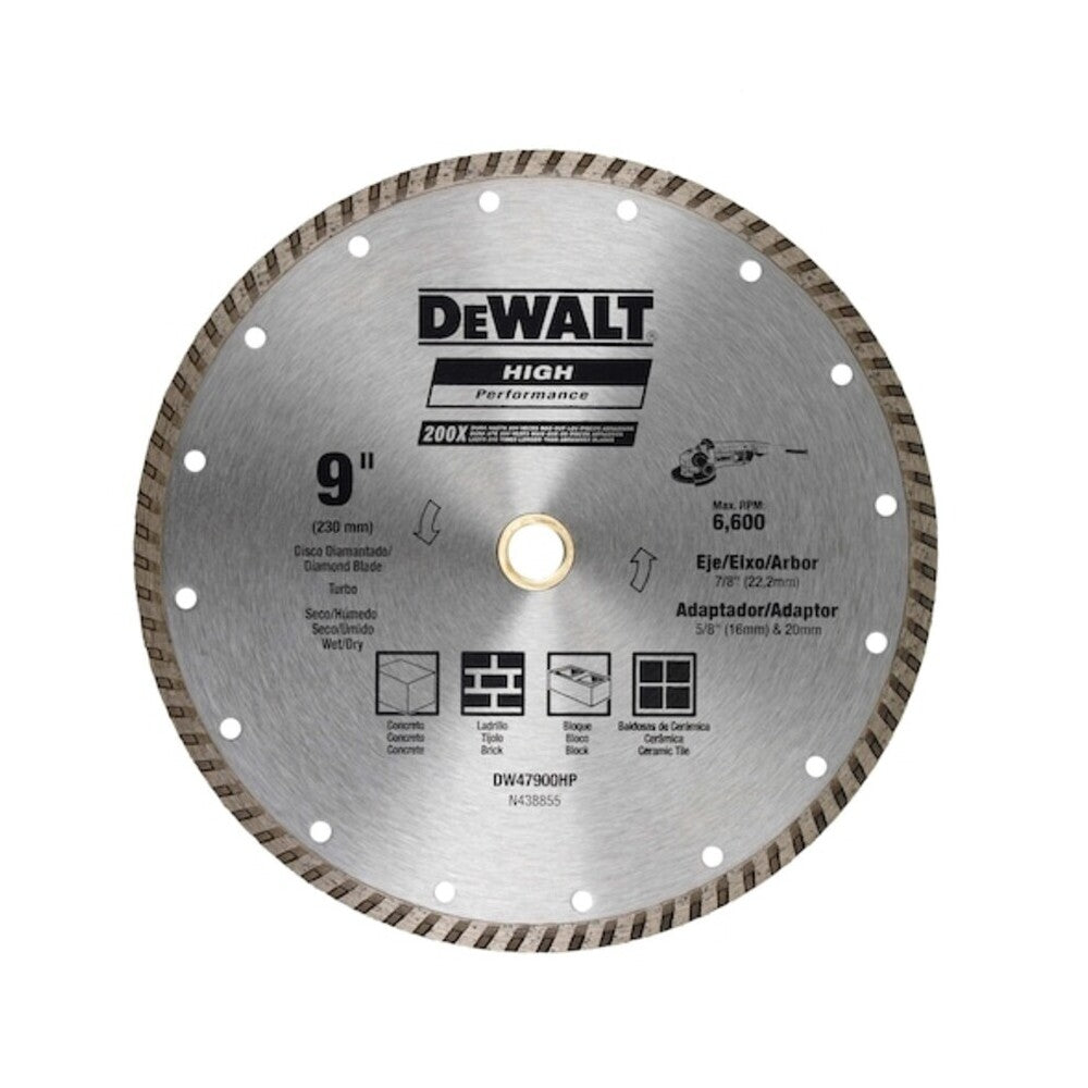 Disco Diamantado Turbo Dewalt de 9" 230mm