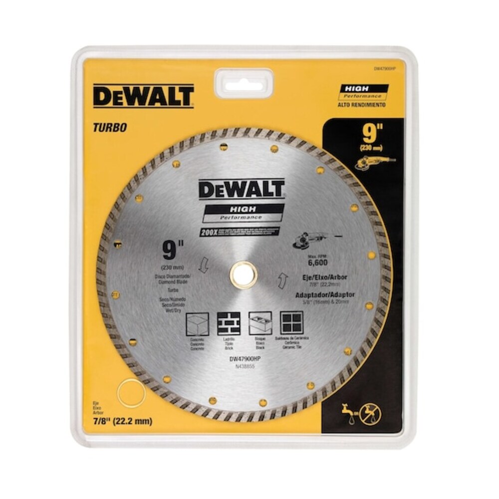 Disco Diamantado Turbo Dewalt de 9" 230mm