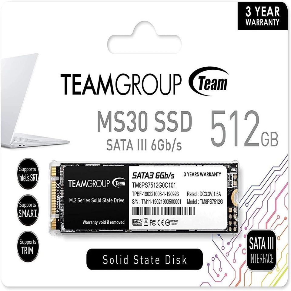 Disco Duro Teamgroup SSD M.2 SATA III MS30 512GB Codigo TM8PS7512G0C101