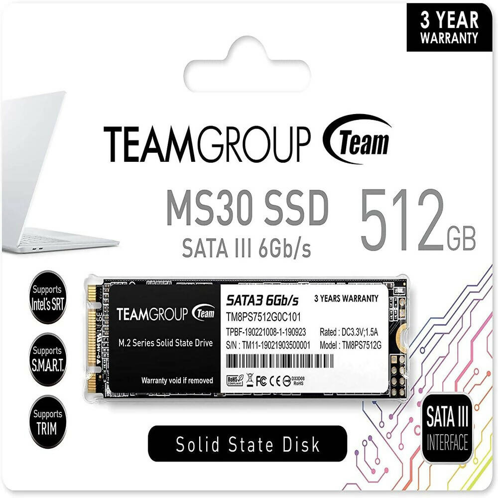 Disco Duro Interno TeamGroup SSD M.2 Sata III MS30 512GB TM8PS7512G0C101