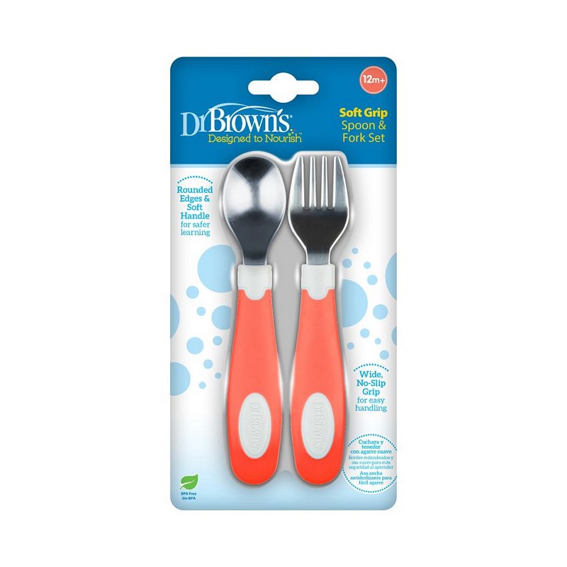 Set de Cuchara + Tenedor Dr. Brown's Coral TF026