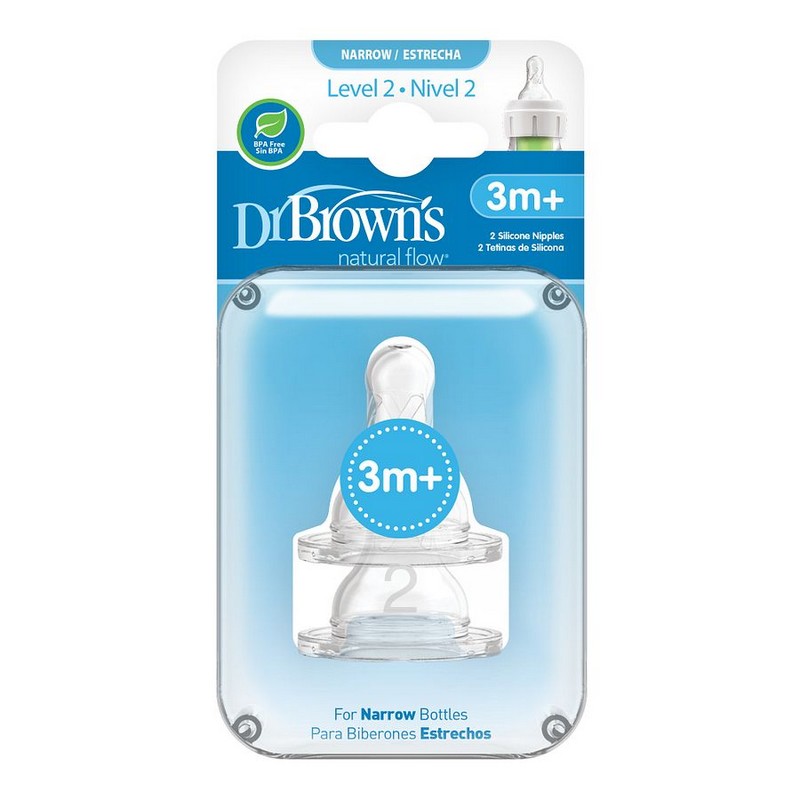 Dr. Brown's - Tetina Siliconada Boca Estrecha - Nivel 3 - Modelo 332-INTL