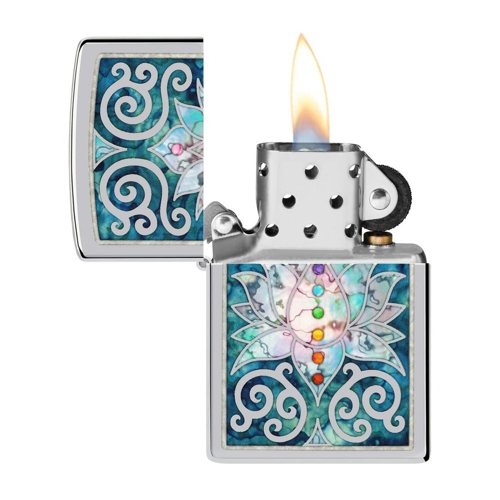 Encendedor Zippo Diseño de flor de loto  48592