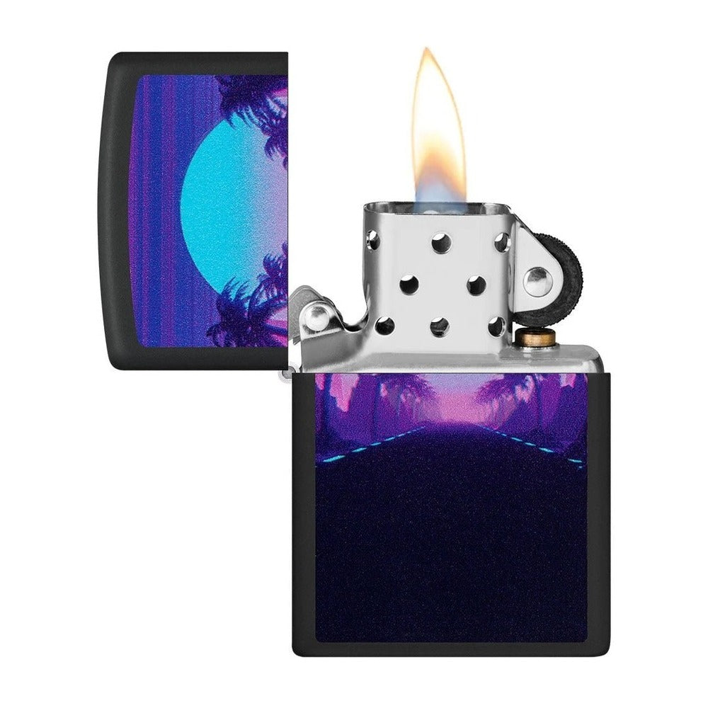 Encendedor Zippo Diseño de luz negra al atardecer 49809