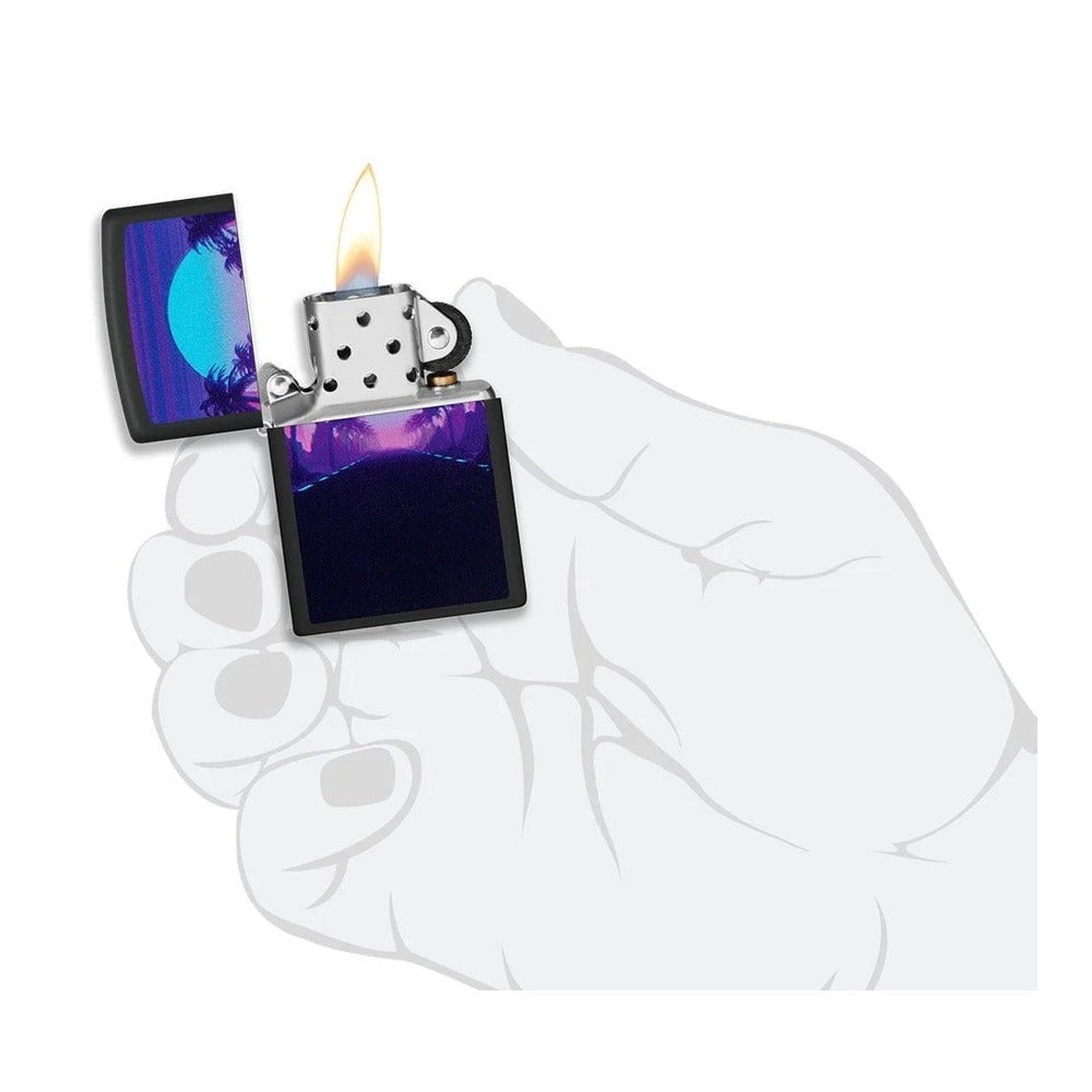 Encendedor Zippo Diseño de luz negra al atardecer 49809