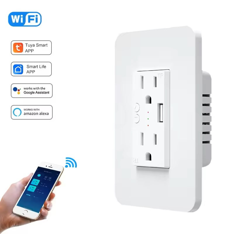 Enchufe Doble Smart Dimax Wifi + USB H364