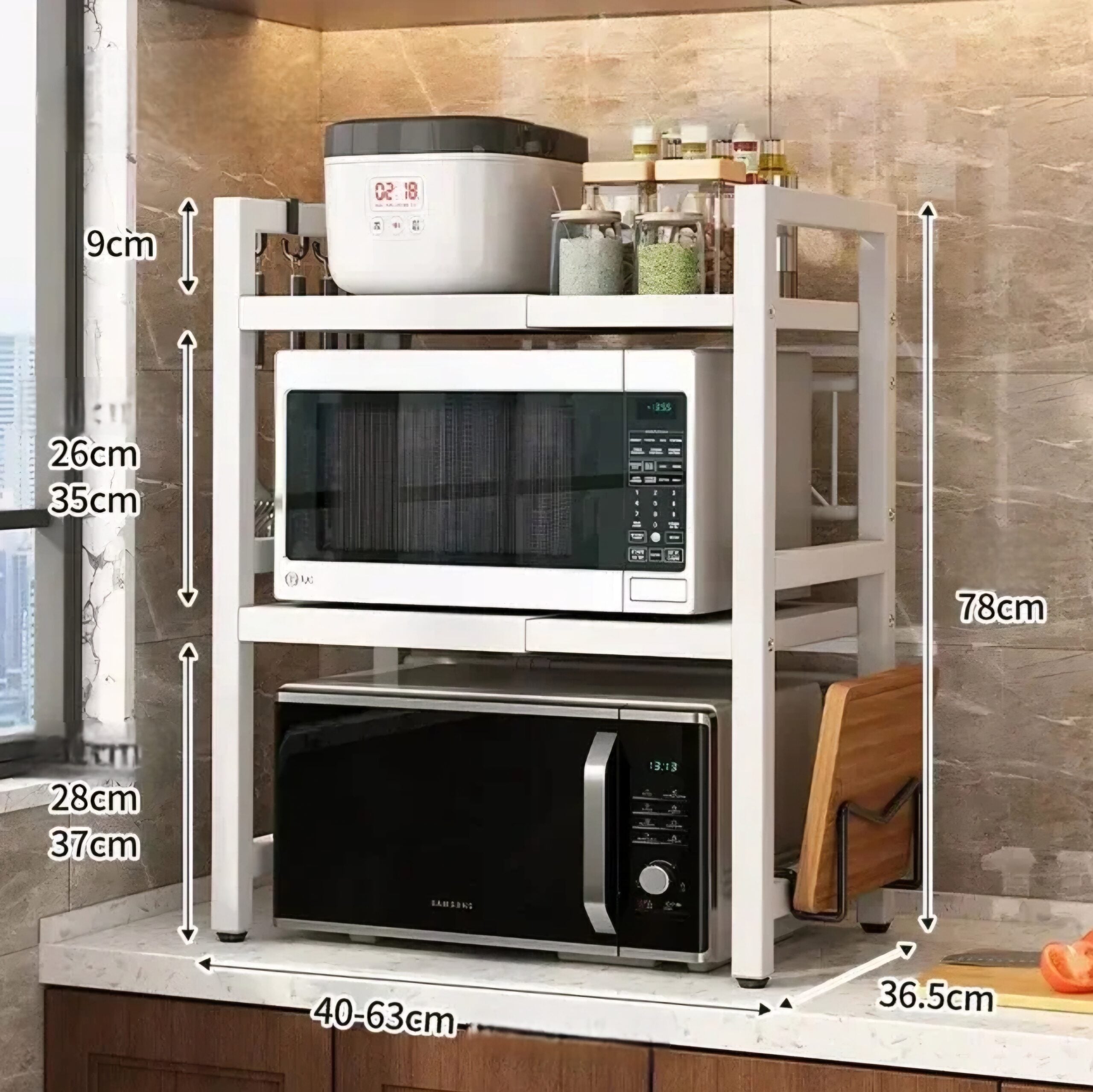 Estante Innovaciones Alba de Microondas de 2 Niveles