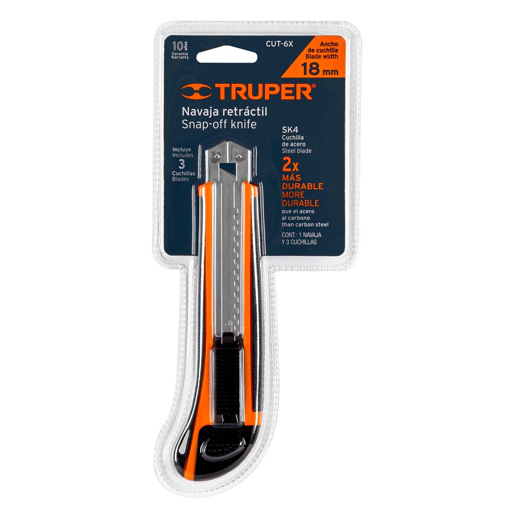 Estilete Truper 18 mm Profesional con Alma Metálica y Grip