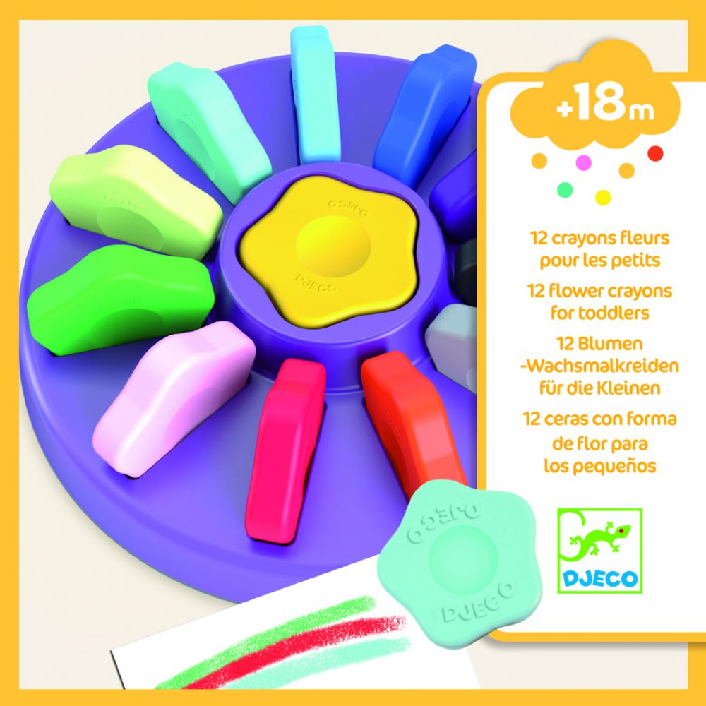 Flower Crayons For Toddlers 12pzas Djeco