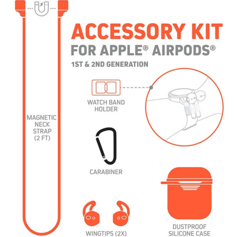 Funda Charge Worx para Airpods 1ra y 2da Generacion Kit de 6 piezas color Naranja Codigo CX9030NCT