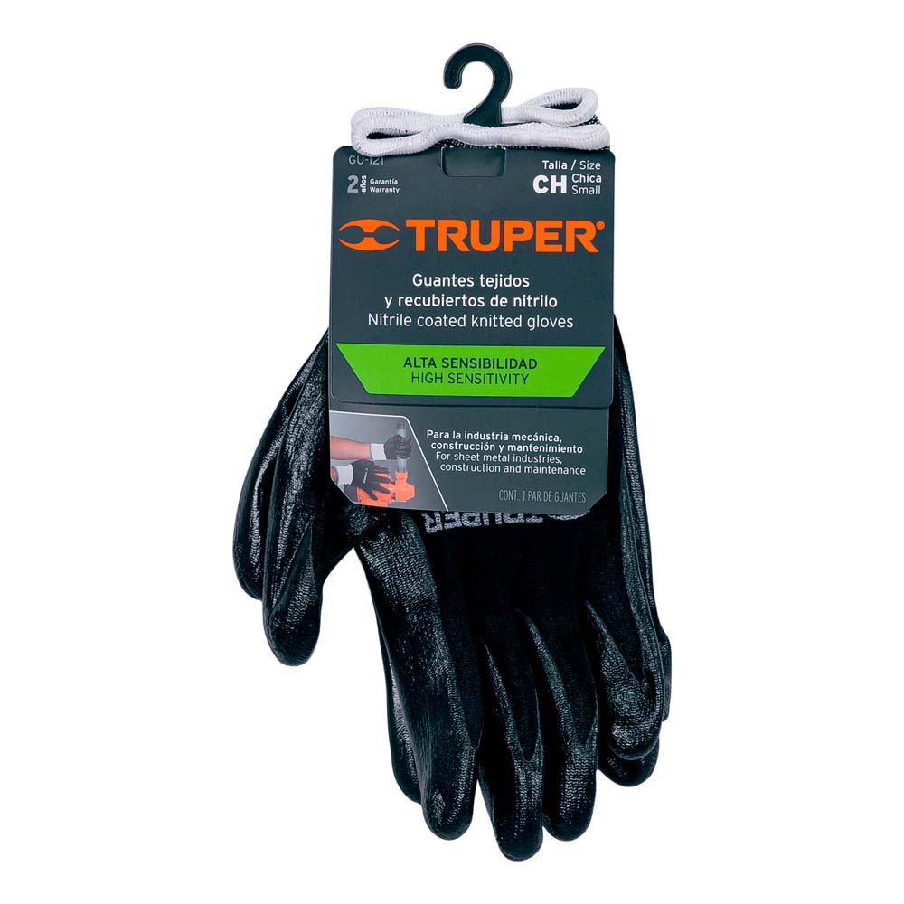 Guantes Truper de Nylon Recubiertos de Nitrilo Talla CH