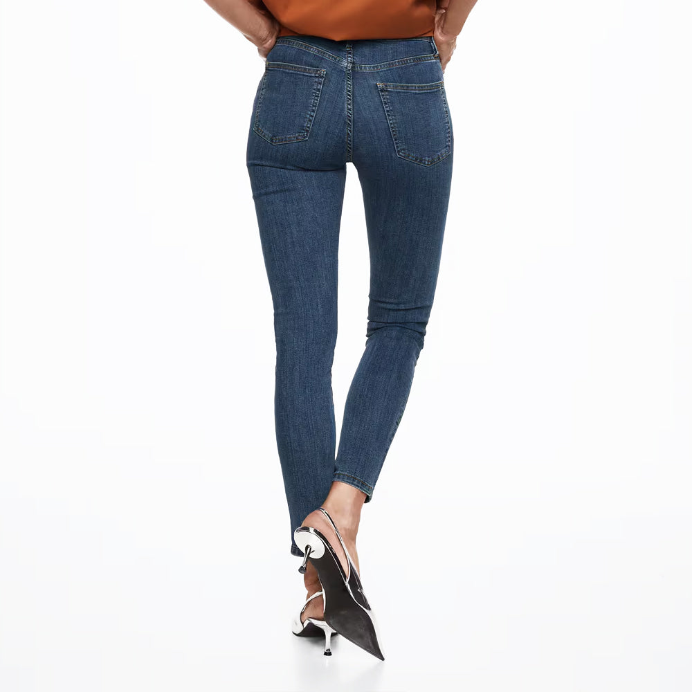 Jeans para Dama Mango Tejano Oscuro 27011132