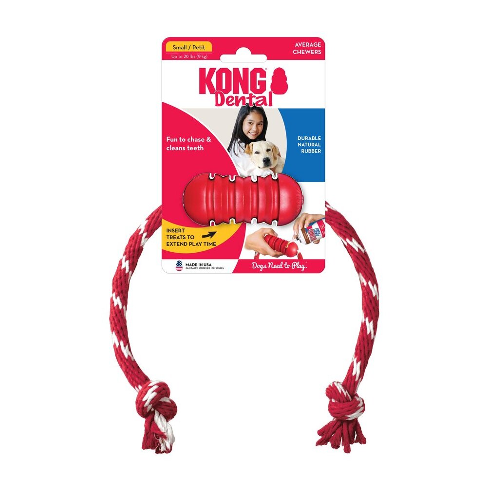 Juguete KONG Dental Medium con Cuerda Roja