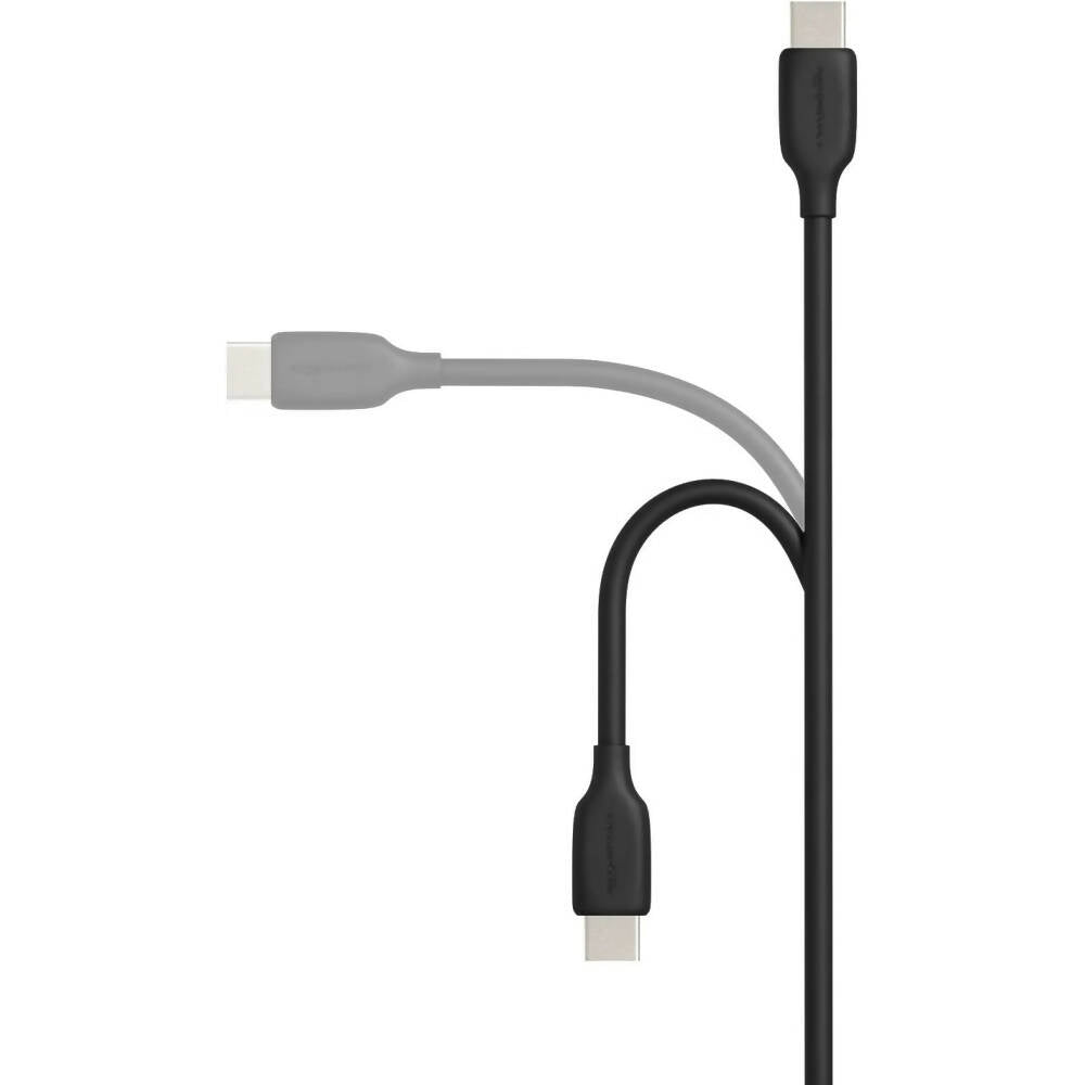 Kit 2 Cables Amazon Basic USB-C a USB-C 2.0 de carga rapida certificado USB-IF de 60W cable de 1.8m color Negro Codigo B085SB5148