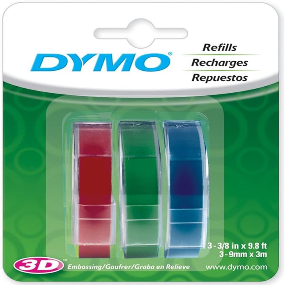 Cinta Dymo Express Kit 3 Pieza Multicolores Plastico 9mm x 3m Codigo 1741671