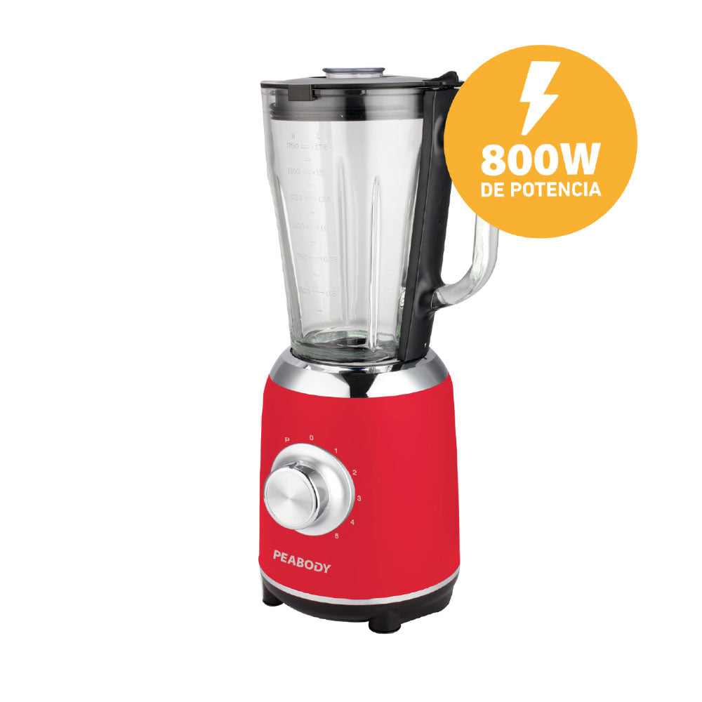 Licuadora de Mesa Peabody de 800W y 1.75 Litros Rojo