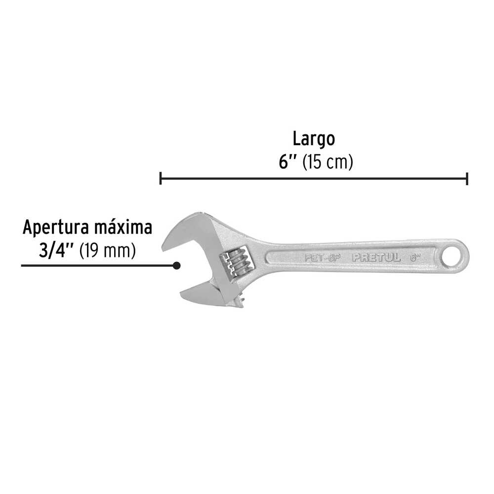 Llave Crescent Pretul Cromada de 6