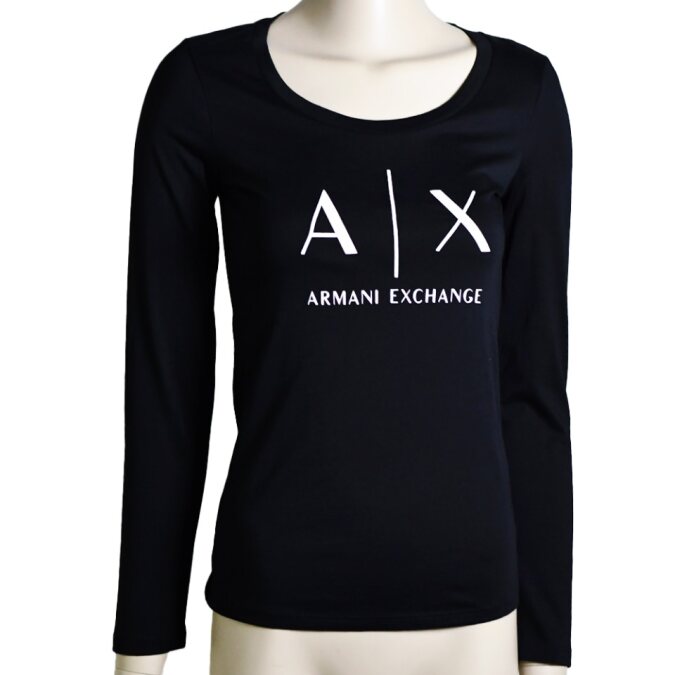 Manga Larga Armani Exchange en Color Negro