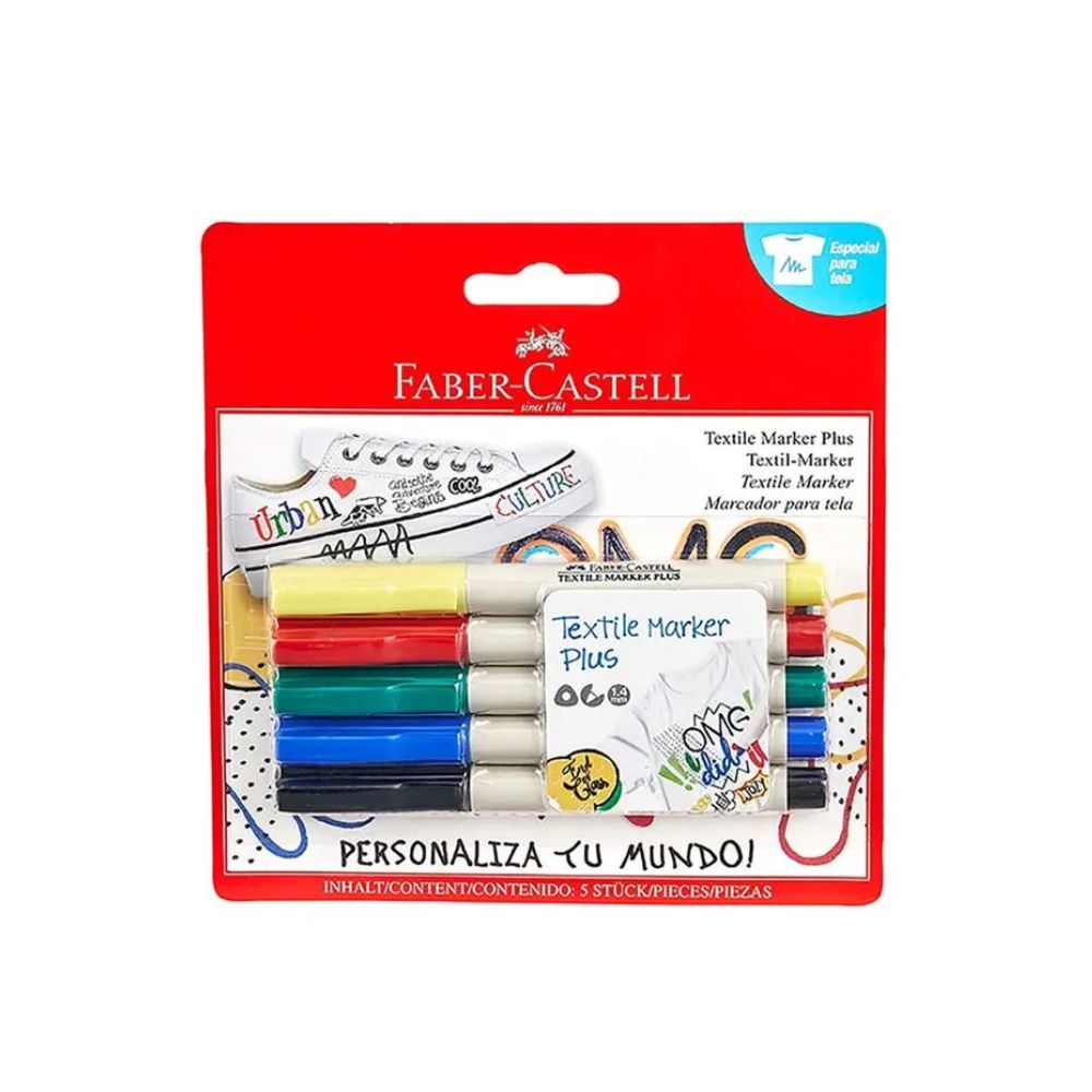 Marcadores para Textiles Faber Castell de 4 Unidades