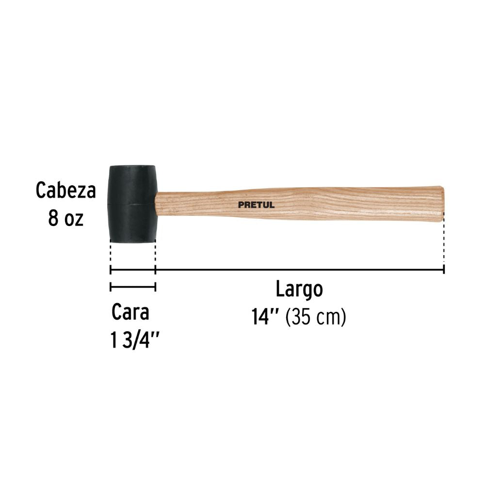 Mazo Pretul de Hule Cabeza Negra 8 oz