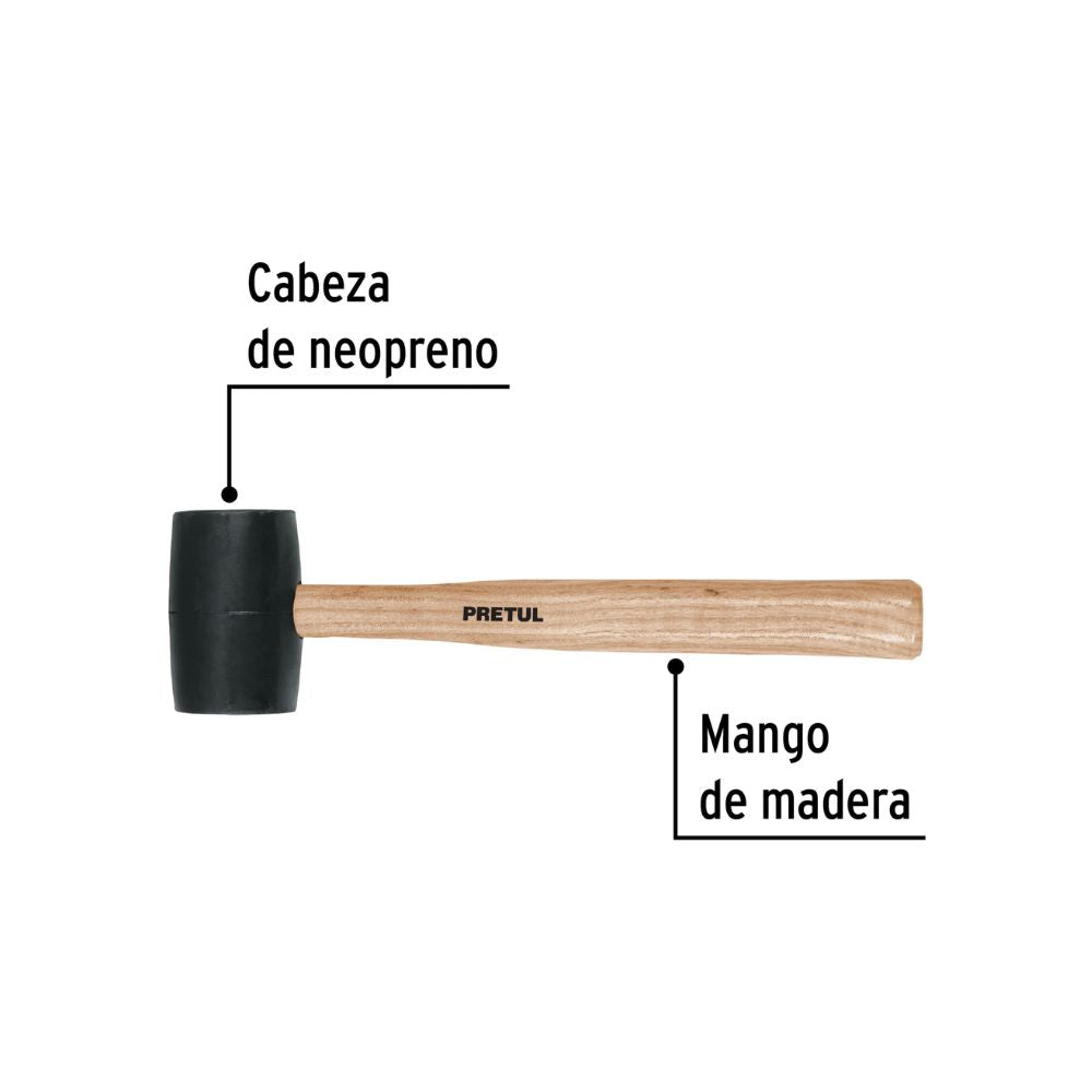 Mazo Pretul de Hule Cabeza Negra 16 oz