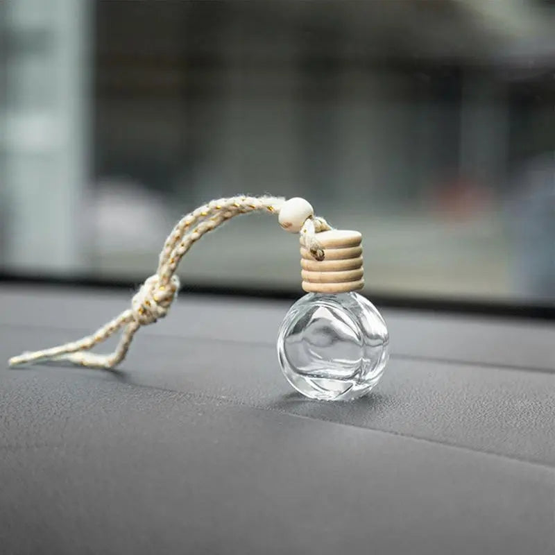 Mini botella de vidrio colgante