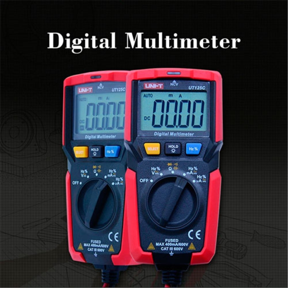 Multimetro Uni-t Digital de Bolsillo Voltaje hasta 600 AC DC Corriente hasta 400mA AC DC Codigo UT125C