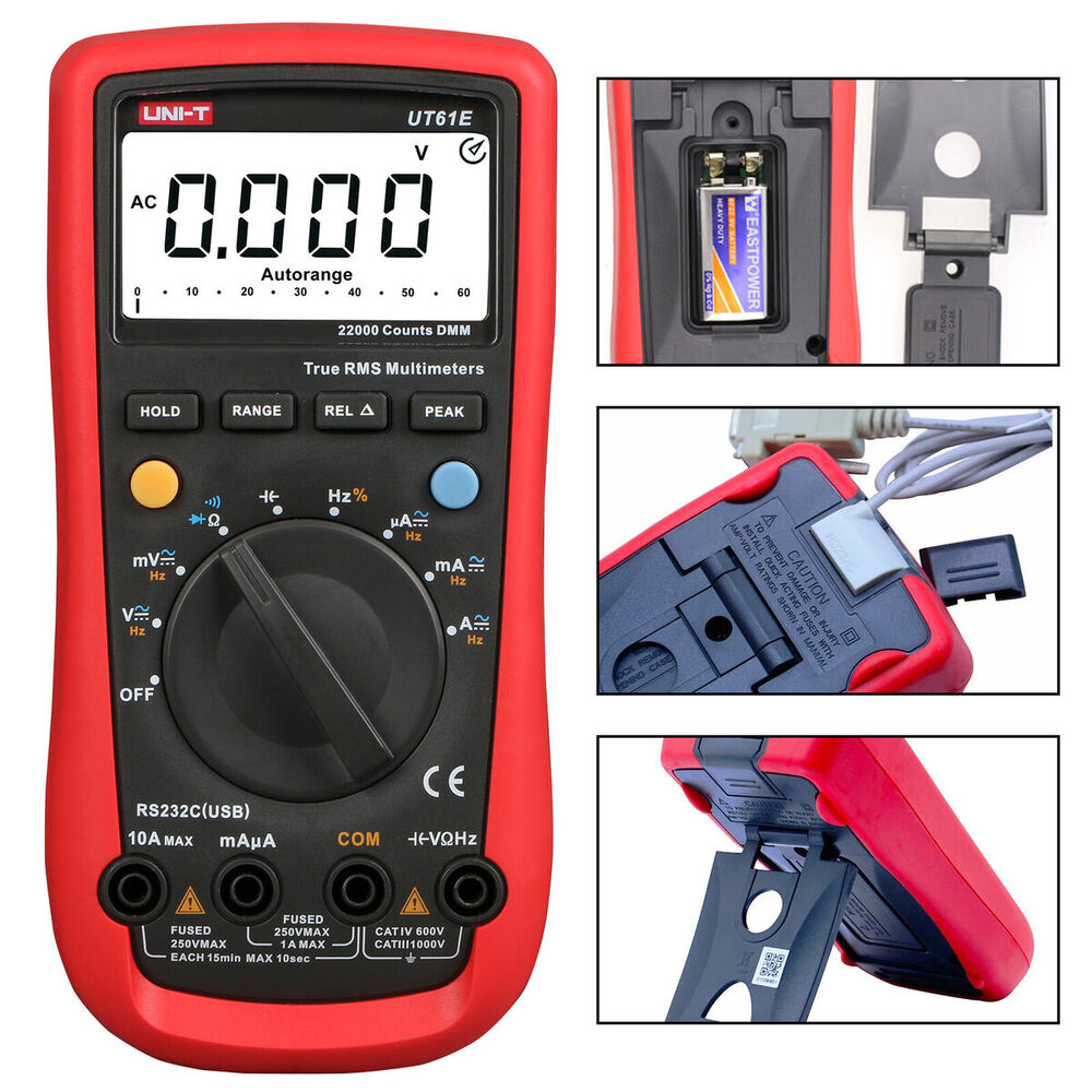 Multimetro Digital Uni-t RMS hasta 1000V AC DC 20A AC DC Capacitancia Resistencia Frecuencia Codigo UT61E+