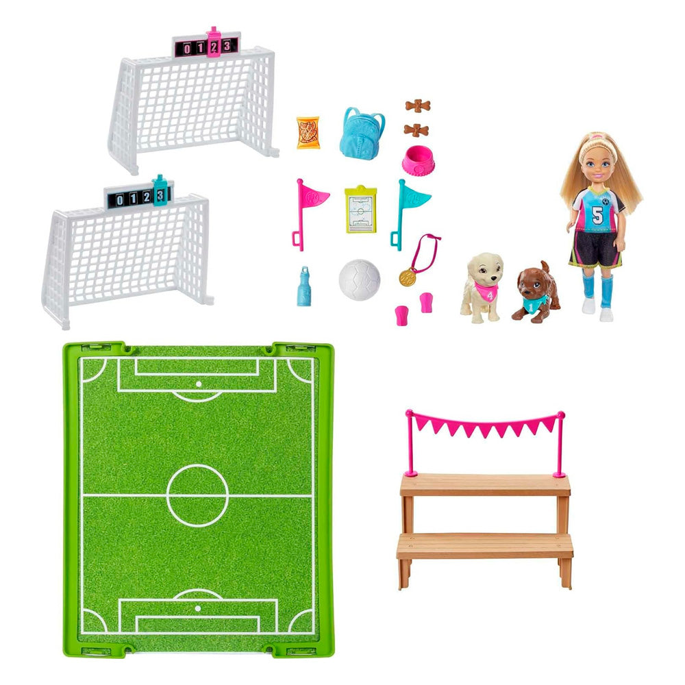 Muñeca Mattel Barbie Chelsea Cancha de Futbol