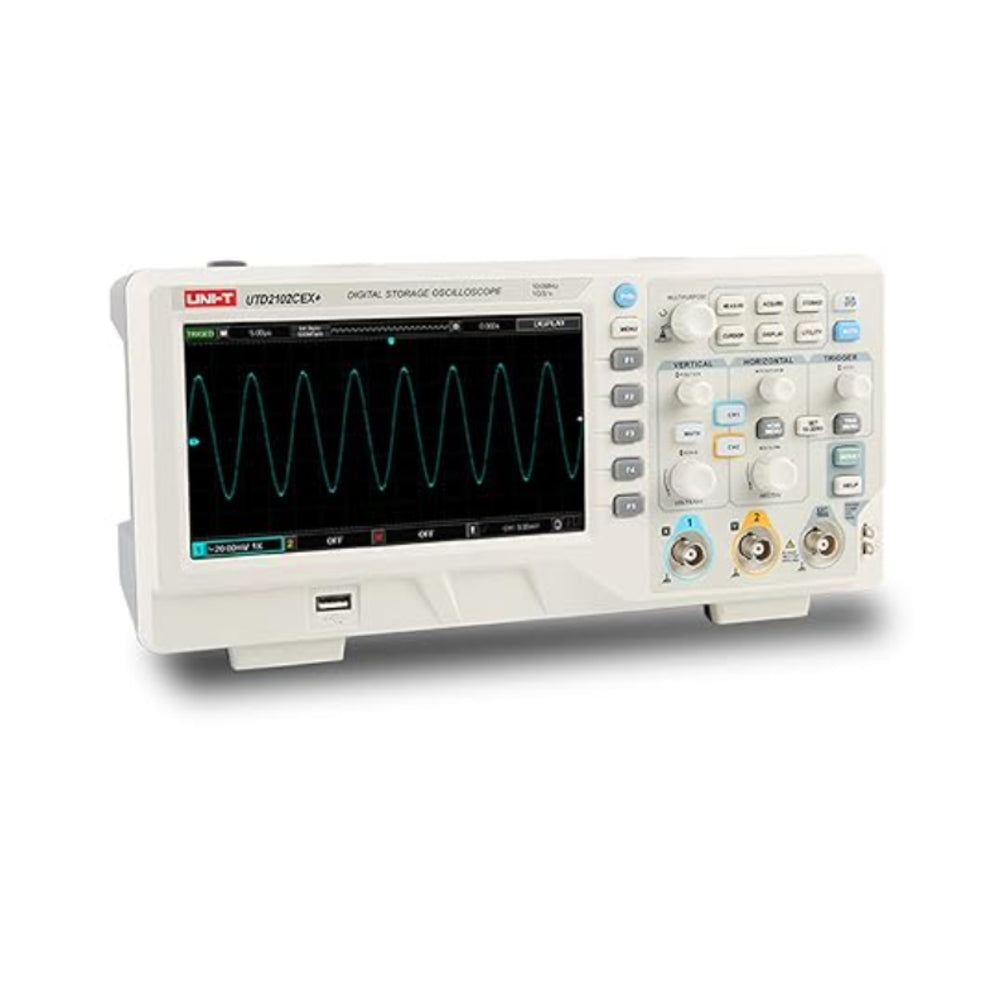 Osciloscopio Uni-t Digital Banda Ancha 100MHz 2 Canales Analogicos Tasa de Muestreo real 1GSa/s UTD2102CEX+