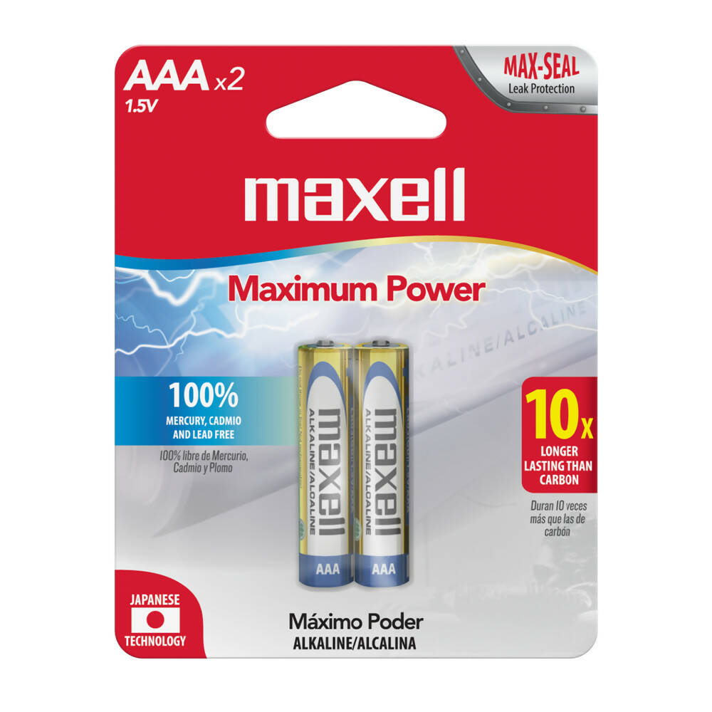 Bateria Pila Alcalina Maxell Pack de 2 Pilas AAA Codigo 723807