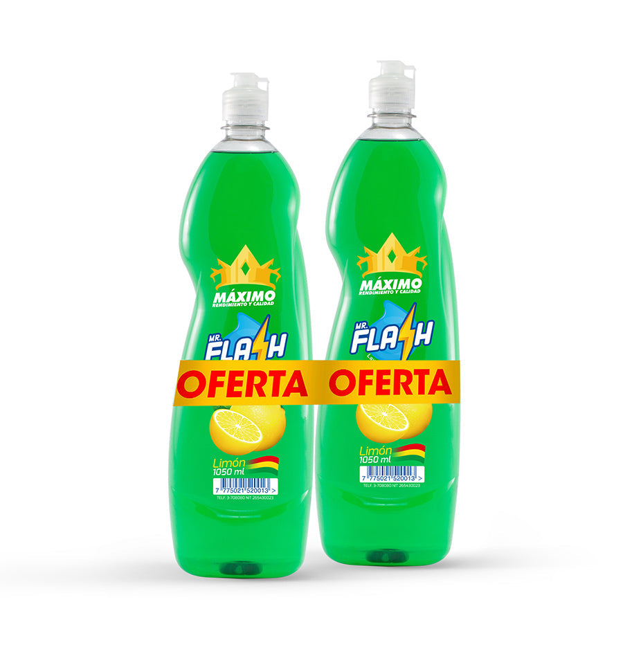 Pack Vajillero Mr. Flash - Limón 1000ML