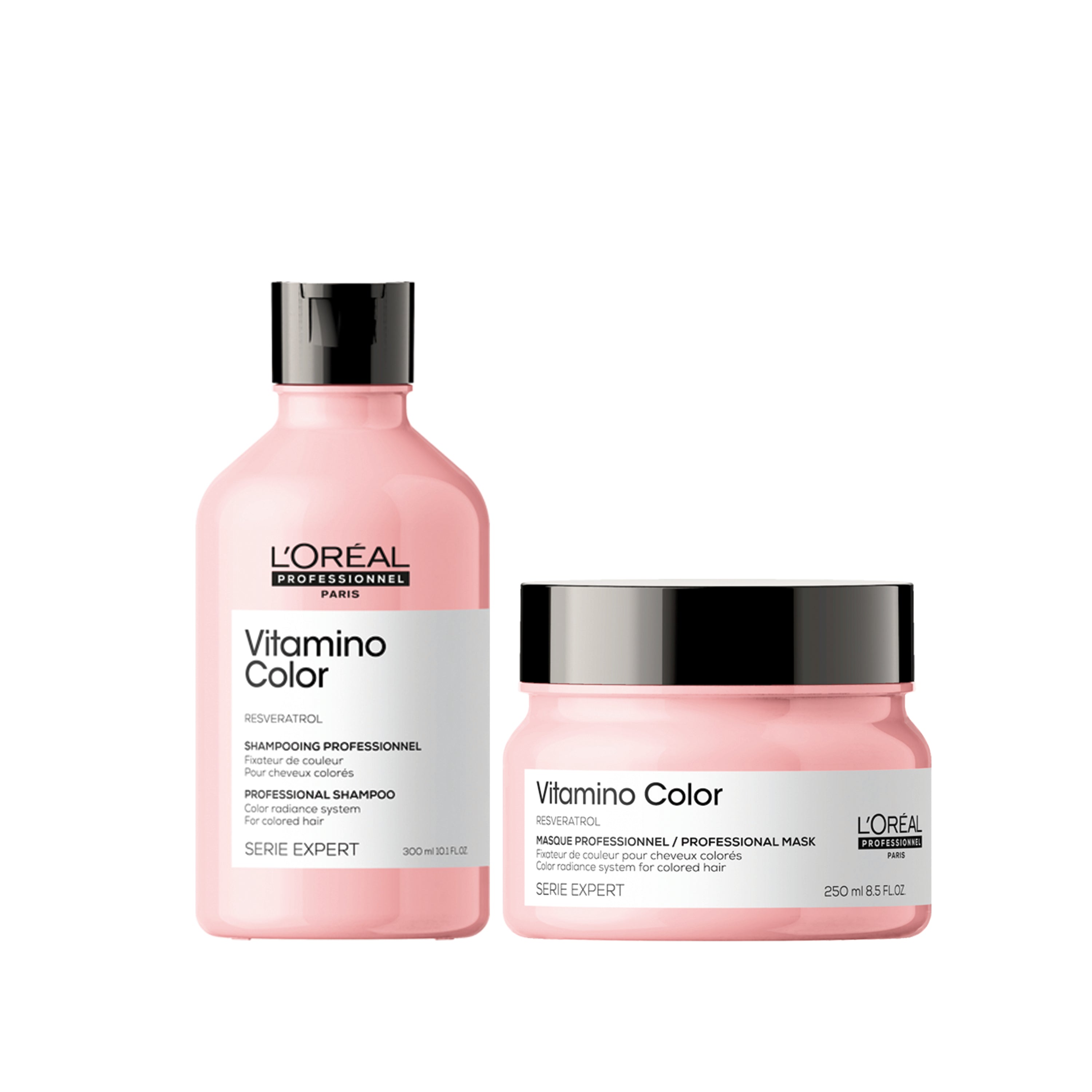 Pack LP Vitamino Color Shampoo Loreal 300ml + Mascara 250ml