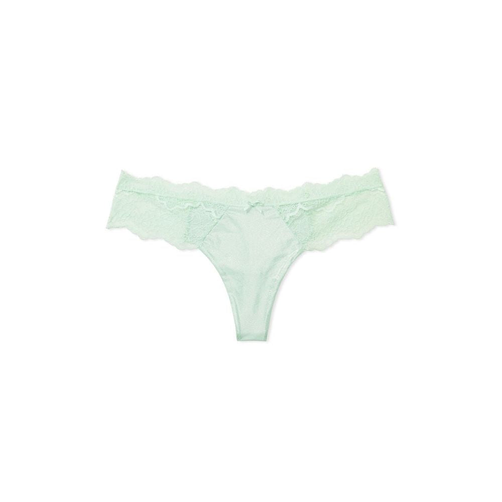 Panti Victorias Secret Colaless de Encaje Jade Borroso con Brillo 5P12