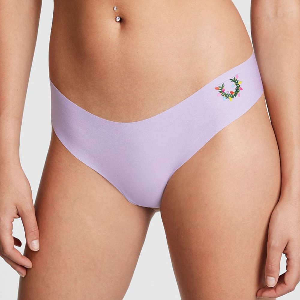 Panti Victorias Secret Colaless Invisible Gráfico de Emblema Festivo en Lila Pastel 11199180 5YX6