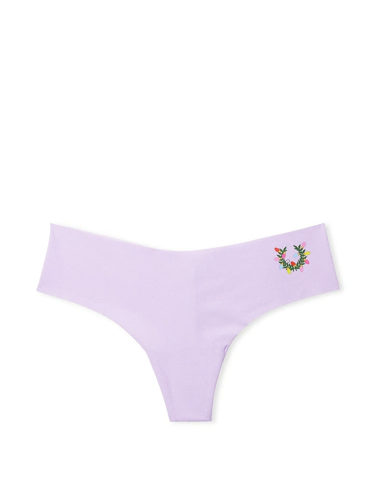 Panti Victorias Secret Colaless Invisible Gráfico de Emblema Festivo en Lila Pastel 5YX6