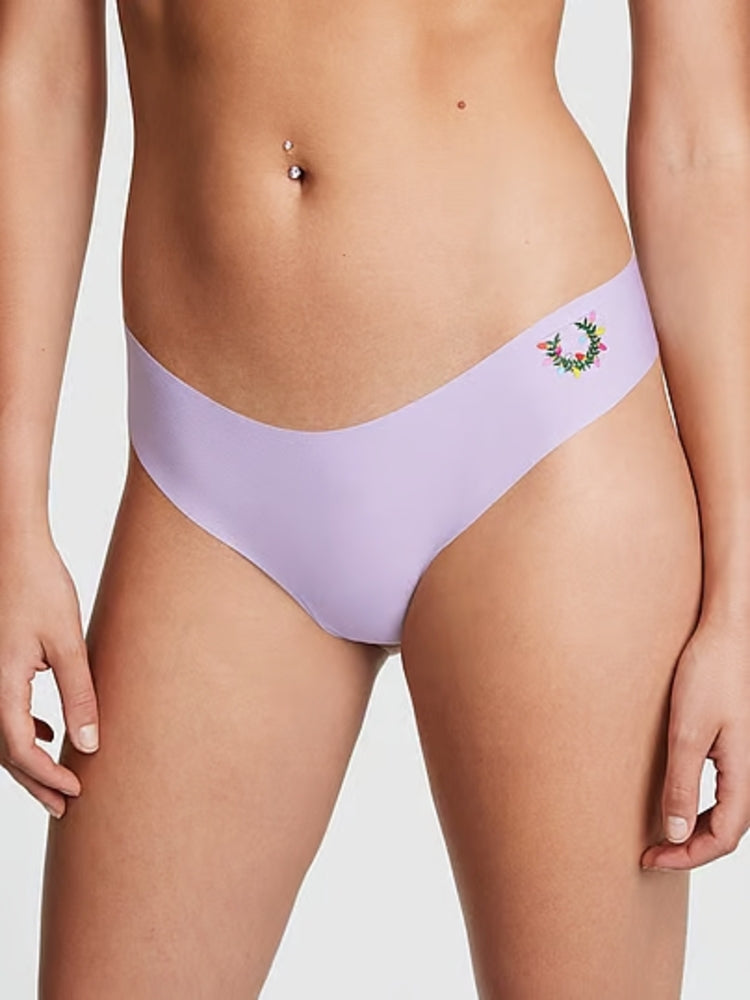 Panti Victorias Secret Colaless Invisible Gráfico de Emblema Festivo en Lila Pastel 5YX6